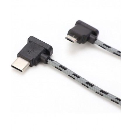 USB C to Micro USB 2.0 Data Transfer Cable Type C to Micro USB Right Angle Data Cable for DJI Mavic Air 2 / Mini 2 Remote etc...