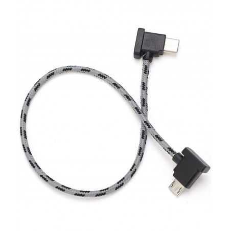 USB C to Micro USB 2.0 Data Transfer Cable Type C to Micro USB Right Angle Data Cable for DJI Mavic Air 2 / Mini 2 Remote etc...