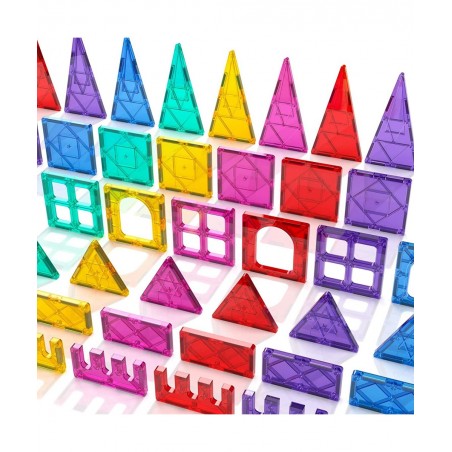 Magnetic Tiles 102PCS Kids Magnet Toys for 3+ Year Old Boys and Girls STEM Magnetic Blocks Educational Construction Gift for ...