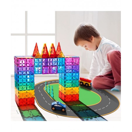 Magnetic Tiles 102PCS Kids Magnet Toys for 3+ Year Old Boys and Girls STEM Magnetic Blocks Educational Construction Gift for ...