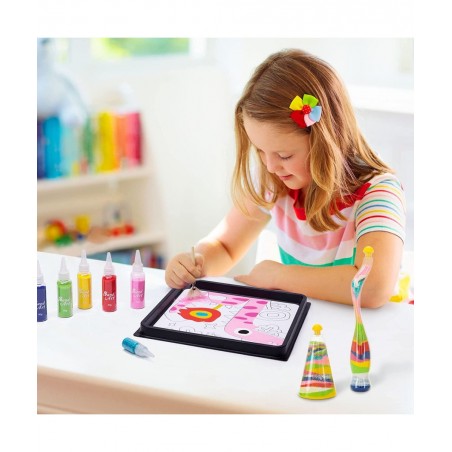 Sand Art Kit for Ages 3 to 10 - Everything Kids Need for Fun DIY Crafts - 16 Sand Peel&Sprinkle Pictures 2 Sand Art Bottles 8...