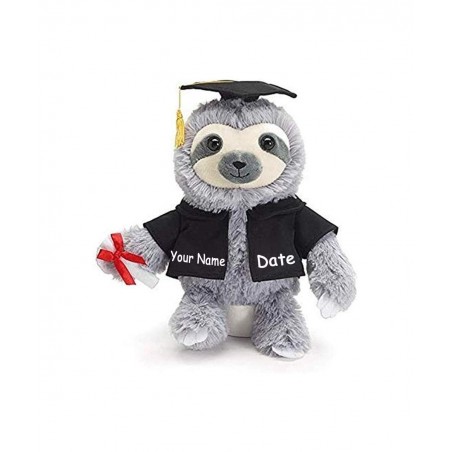 Personalized Graduation Sloth with Diploma and Cap Plush Stuffed Animal Toy for Boys and Girls with Custom Name and Date (Opt...