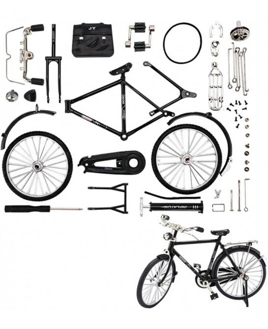 51 PCS DIY Retro Bicycle Model Ornament For Kids Vintage Metal Bicycle Ornaments DIY Bicycle Model Scale Iron Art Tabletop Or...
