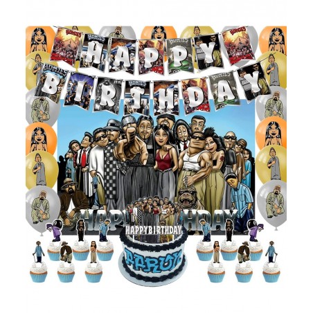 33 Pcs Party Decorations Birthday Party Decorations Set Include Banner Cake Topper Cupcake Toppers Balloons and Happy Birthda...