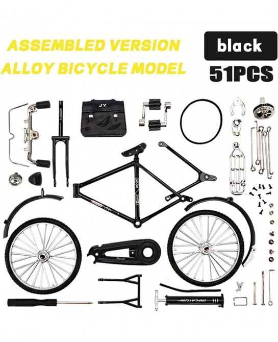 51 PCS DIY Retro Bicycle Model Ornament For Kids Vintage Metal Bicycle Ornaments DIY Bicycle Model Scale Iron Art Tabletop Or...