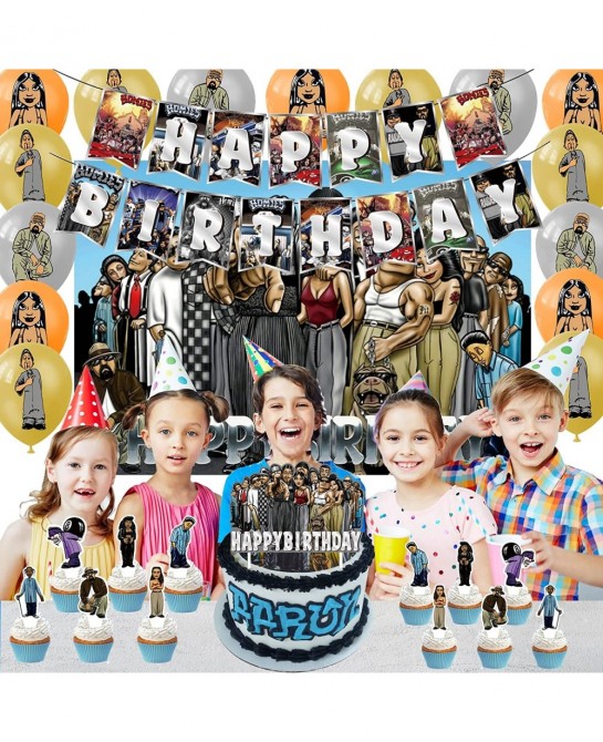 33 Pcs Party Decorations Birthday Party Decorations Set Include Banner Cake Topper Cupcake Toppers Balloons and Happy Birthda...
