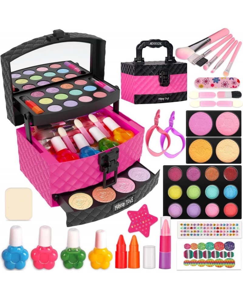 Kids Makeup Kit for Girl 42 Pcs Kid Washable Makeup Set Child Real Makeup Kit for Toddlers Girl Toys Pretend Cosmetic Safe & ...