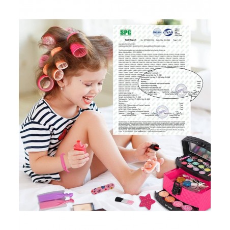 Kids Makeup Kit for Girl 42 Pcs Kid Washable Makeup Set Child Real Makeup Kit for Toddlers Girl Toys Pretend Cosmetic Safe & ...