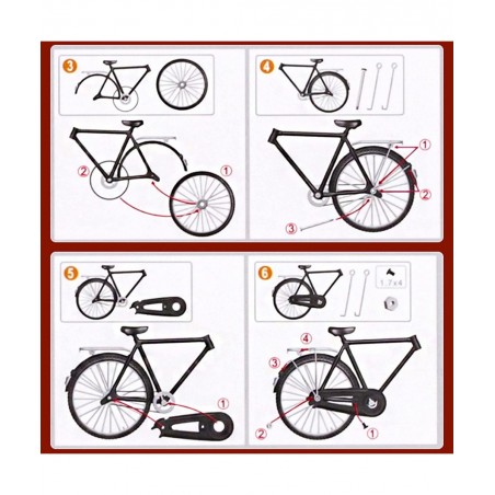 51 PCS DIY Retro Bicycle Model Ornament For Kids Vintage Metal Bicycle Ornaments DIY Bicycle Model Scale Iron Art Tabletop Or...