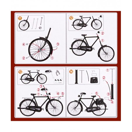 51 PCS DIY Retro Bicycle Model Ornament For Kids Vintage Metal Bicycle Ornaments DIY Bicycle Model Scale Iron Art Tabletop Or...