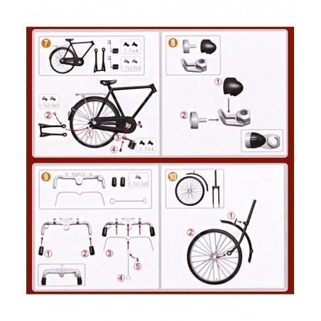 51 PCS DIY Retro Bicycle Model Ornament For Kids Vintage Metal Bicycle Ornaments DIY Bicycle Model Scale Iron Art Tabletop Or...