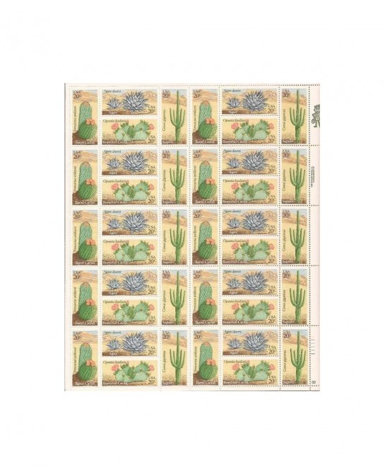 Desert Cactus Plants Sheet of 40 x 20 Cent Stamps Scott 1942-45 $50.59 Collectibles Display & Storage