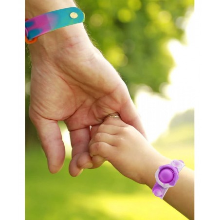 2Pcs Stress Relief Wristband Push Bubble Sensory Fidget Bracelets Toy Fidget Wristband Wearable Push It Pop Bubble Fidget Han...