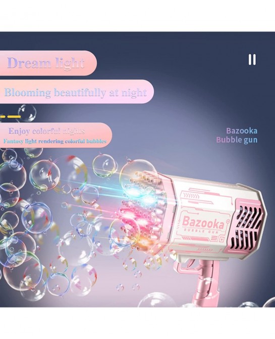 69 Hole Bubble Machine 69 Hole Bazooka Bubble Machine Colorful Light Strong Wind Bubble Machine Summer Outdoor Children's Toy...