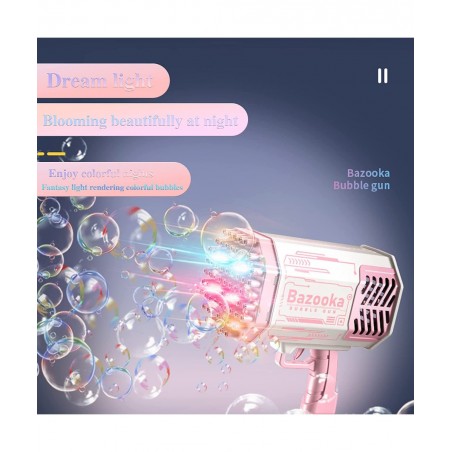 69 Hole Bubble Machine 69 Hole Bazooka Bubble Machine Colorful Light Strong Wind Bubble Machine Summer Outdoor Children's Toy...