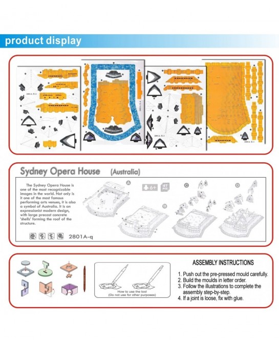 Creative 3D Puzzle Paper Model Sydney Opera House DIY Fun & Educational Toys World Great Architecture Series 47 Pcs $19.24 3-...