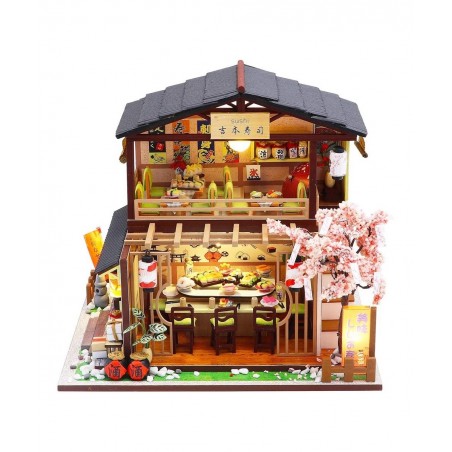 DIY Dollhouse Miniature with Wooden Furniture Handmade Japanese Style Home Craft Model Mini Kit with Dust Cover & Music Box 1...