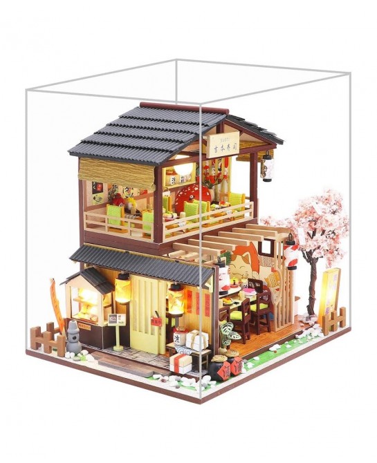 DIY Dollhouse Miniature with Wooden Furniture Handmade Japanese Style Home Craft Model Mini Kit with Dust Cover & Music Box 1...