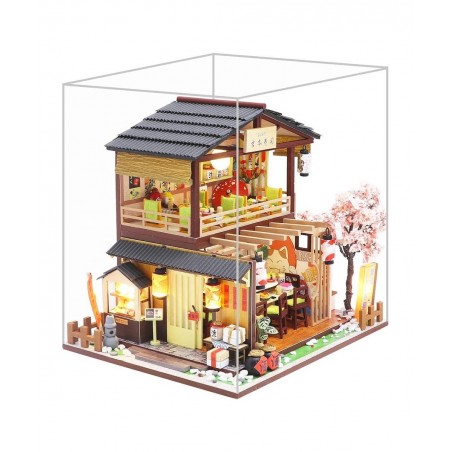 DIY Dollhouse Miniature with Wooden Furniture Handmade Japanese Style Home Craft Model Mini Kit with Dust Cover & Music Box 1...