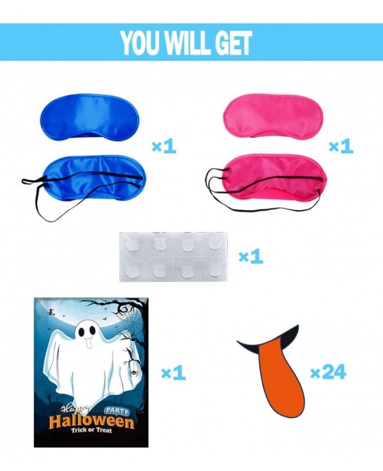 Halloween Games for Kids Party Pin The Tongue on The Ghost Game Halloween Party Favors Activities Decorations for Children Ha...