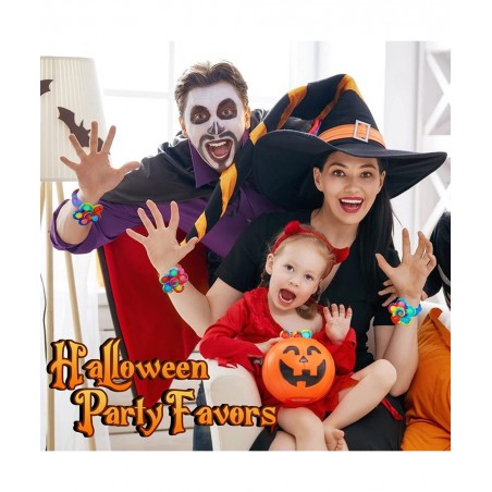 Kids Helloween Party Favors Pop Spinner Bracelet 4 Pcs Glow in The Dark Party Supplies Goodie Bag Stuffers Light Up Fidget Sp...