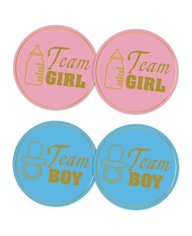 100 Pieces Gender Reveal Stickers 1.6'' Team Boy Team Girl Stickers Labels Baby Shower Stickers Pink Blue for Party Invitatio...