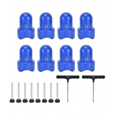 8 Pieces Trampoline Enclosure Pole Hat with Screw Thumb T Hook Spring Pull Tool Accessory for Trampoline Net Hook $46.04 Tram...