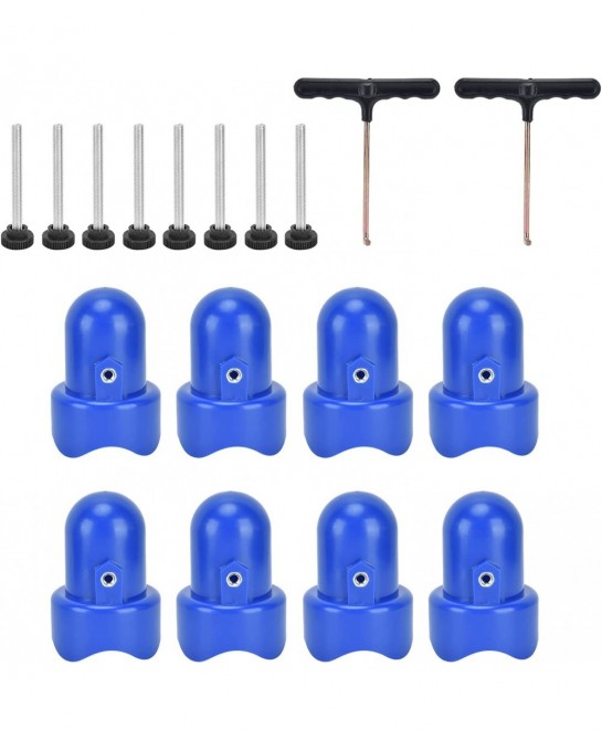 8 Pieces Trampoline Enclosure Pole Hat with Screw Thumb T Hook Spring Pull Tool Accessory for Trampoline Net Hook $46.04 Tram...