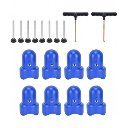 8 Pieces Trampoline Enclosure Pole Hat with Screw Thumb T Hook Spring Pull Tool Accessory for Trampoline Net Hook $46.04 Tram...