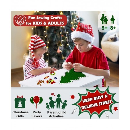 Sewing Kit for Kids Ages 5-8 8-12 Stress Relief Christmas Crafts for Adults 3D DIY Felt Christmas Tree Boys Girls Christmas G...