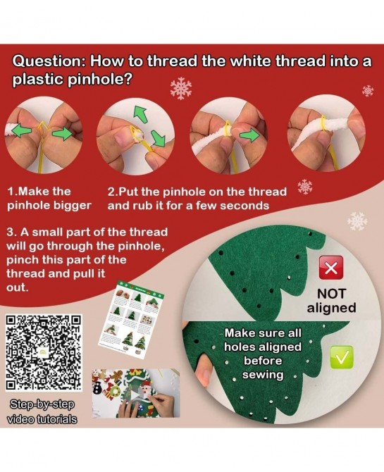 Sewing Kit for Kids Ages 5-8 8-12 Stress Relief Christmas Crafts for Adults 3D DIY Felt Christmas Tree Boys Girls Christmas G...