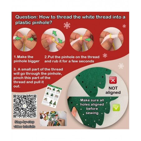 Sewing Kit for Kids Ages 5-8 8-12 Stress Relief Christmas Crafts for Adults 3D DIY Felt Christmas Tree Boys Girls Christmas G...