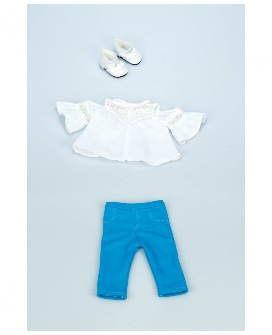 Trendy Girl - Clothes Fits 18 Inch Doll - 3 Piece Outfit - White Cotton Blouse Turquoise Leggings and White Shoes (Dolls Not ...