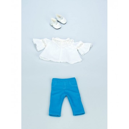 Trendy Girl - Clothes Fits 18 Inch Doll - 3 Piece Outfit - White Cotton Blouse Turquoise Leggings and White Shoes (Dolls Not ...