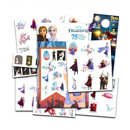 Disney Frozen Temporary Tattoos for Girls Kids Bundle ~ 75 Elsa Anna Olaf Frozen Tattoos Plus Door Hanger | Frozen Party Favo...