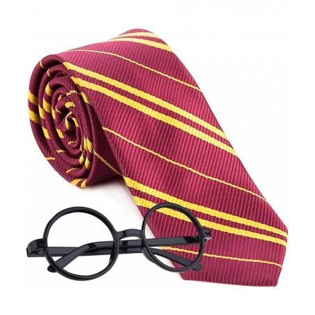 Cosplay Wizard Tie for Kids Halloween Christmas Birthday DressUp Party Magic Costume Accessory Unisex Cosplay Striped Necktie...