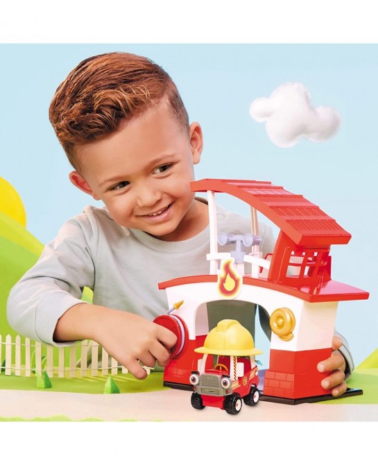 Let’s Go Cozy Coupe™ Fire Station Playset with Fire Truck Mini Push and Play Vehicle for Tabletop or Floor Push Play Car Fun ...