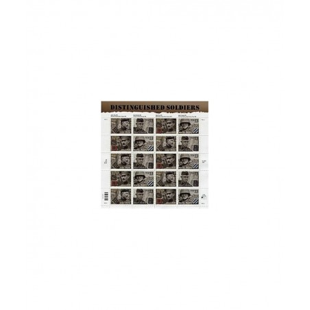 Distinguished Soldiers Collectible Stamp Sheet of Twenty 33 Cent Stamps Scott 3393-96 $23.63 Collectible Postage Stamps