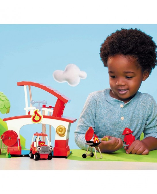Let’s Go Cozy Coupe™ Fire Station Playset with Fire Truck Mini Push and Play Vehicle for Tabletop or Floor Push Play Car Fun ...
