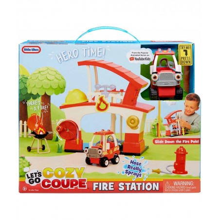 Let’s Go Cozy Coupe™ Fire Station Playset with Fire Truck Mini Push and Play Vehicle for Tabletop or Floor Push Play Car Fun ...