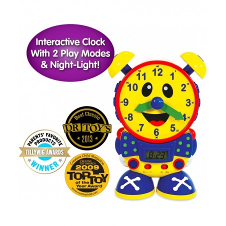 Telly The Teaching Time Clock - Electronic Analog & Digital Time Telling Aid with Two Quiz Modes & Night Light - Telling Time...