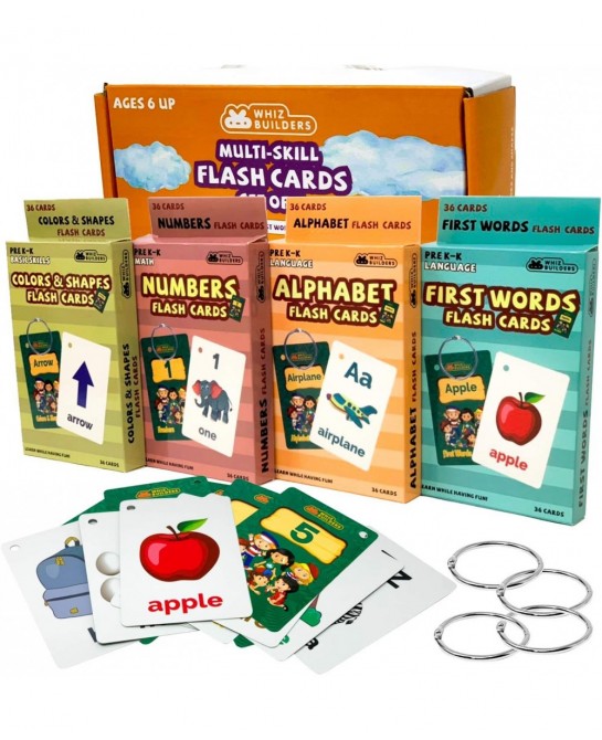 144 Flash Cards for Toddlers 2 3 4 5 Years ABC Alphabet Letters Colors & Shapes 1-100 Math Numbers First Sight Words for Voca...