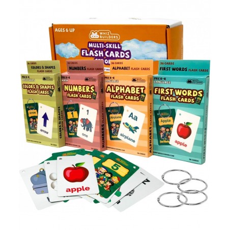 144 Flash Cards for Toddlers 2 3 4 5 Years ABC Alphabet Letters Colors & Shapes 1-100 Math Numbers First Sight Words for Voca...