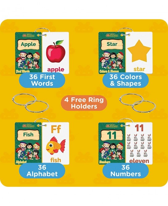 144 Flash Cards for Toddlers 2 3 4 5 Years ABC Alphabet Letters Colors & Shapes 1-100 Math Numbers First Sight Words for Voca...