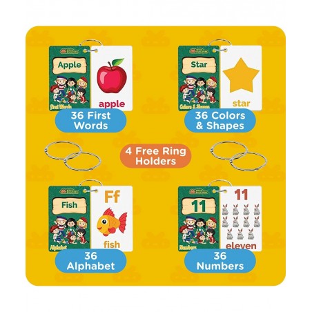 144 Flash Cards for Toddlers 2 3 4 5 Years ABC Alphabet Letters Colors & Shapes 1-100 Math Numbers First Sight Words for Voca...