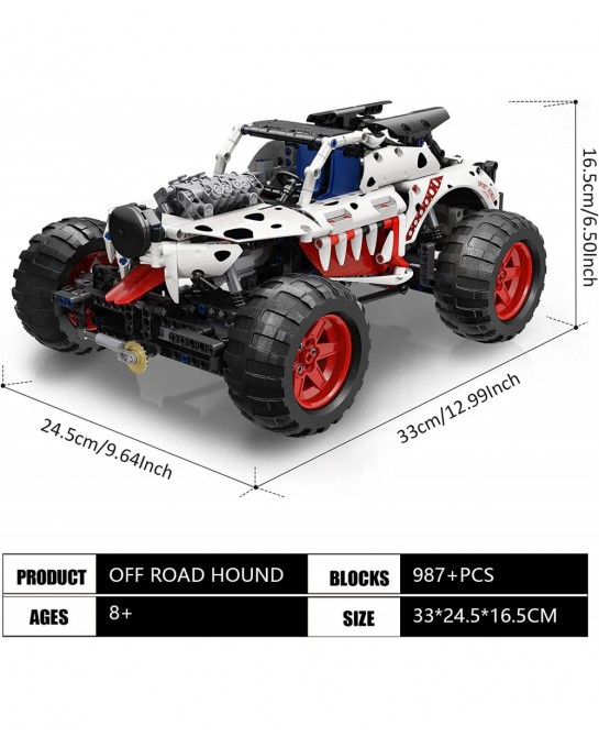 MY88006 Dalmatian Monster Truck Building Block Kits MOC Building Blocks Set to Build Gift for Kids Age 8+/Adult Collections E...