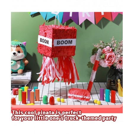 Small Red Boom Pinata with Blindfold and Stick Small Cube Shape Pinata for Birthday Party 7 x 7 x 7 Inches $32.72 Piñatas