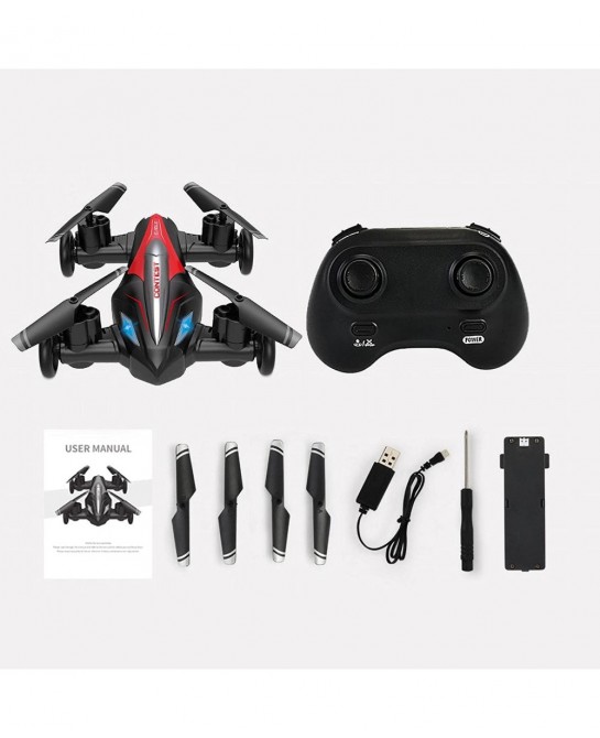 Drone_Flying Cars Quadcopter Air-Ground Dual Mode Switchwith Remote Control Car with 360°Rolling Speed Switch LED Lights One ...