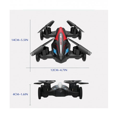Drone_Flying Cars Quadcopter Air-Ground Dual Mode Switchwith Remote Control Car with 360°Rolling Speed Switch LED Lights One ...