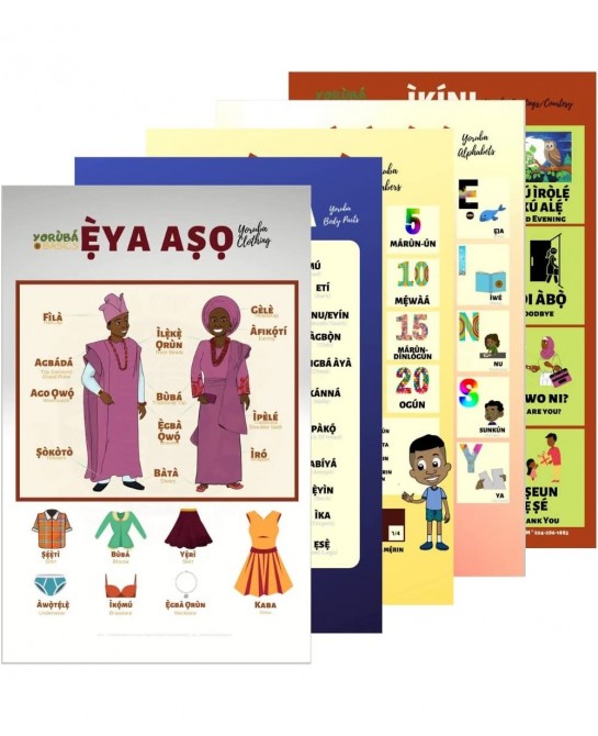 Yoruba Language Foundation Educational Posters for Education of Kids and Toddlers for Teaching and Learning Yoruba Alphabets ...
